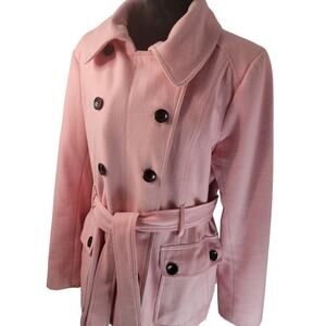 he Empowered Elegance Coat – NY&Co Double-Breasted Peacoat in Pink (XL)